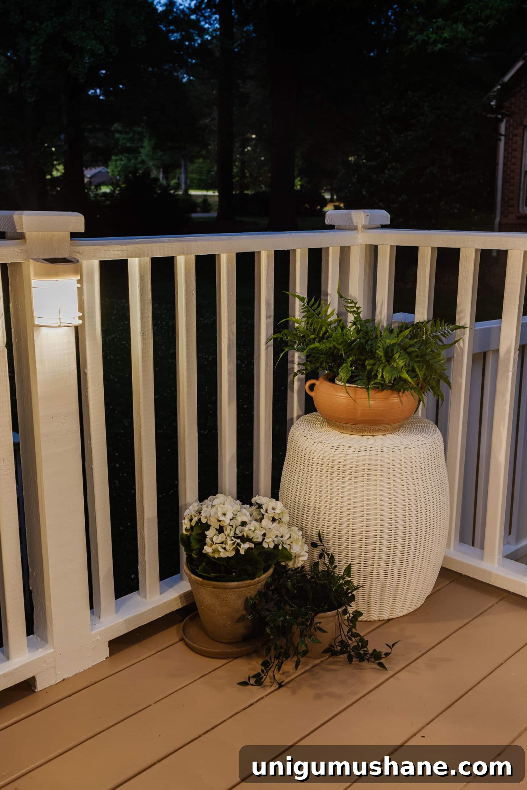 6 Small Side Porch Makeovers with Before and After Photos 12 side porch solar deck lights with planters