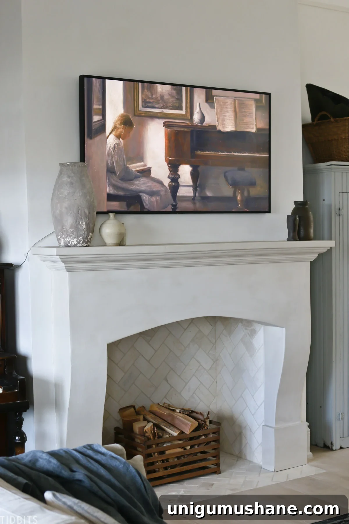 diy faux cast stone mantel