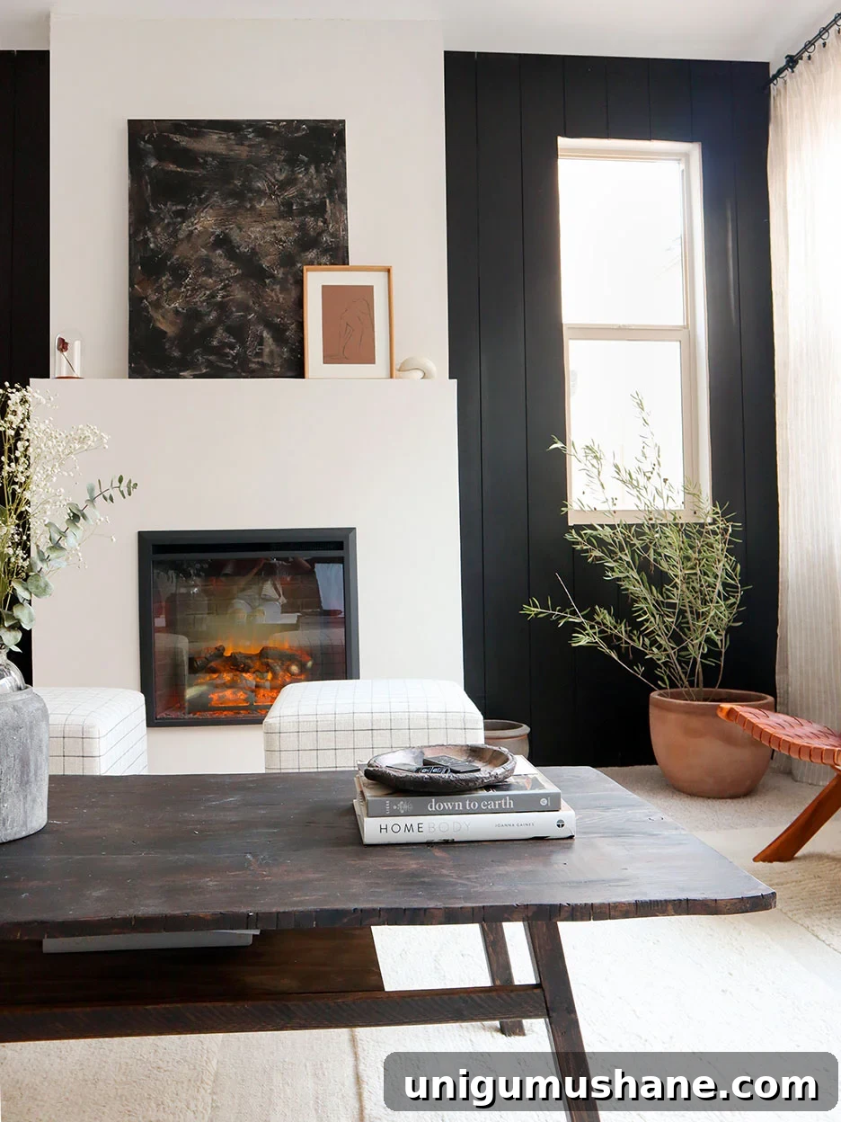 diy modern fireplace with roman clay