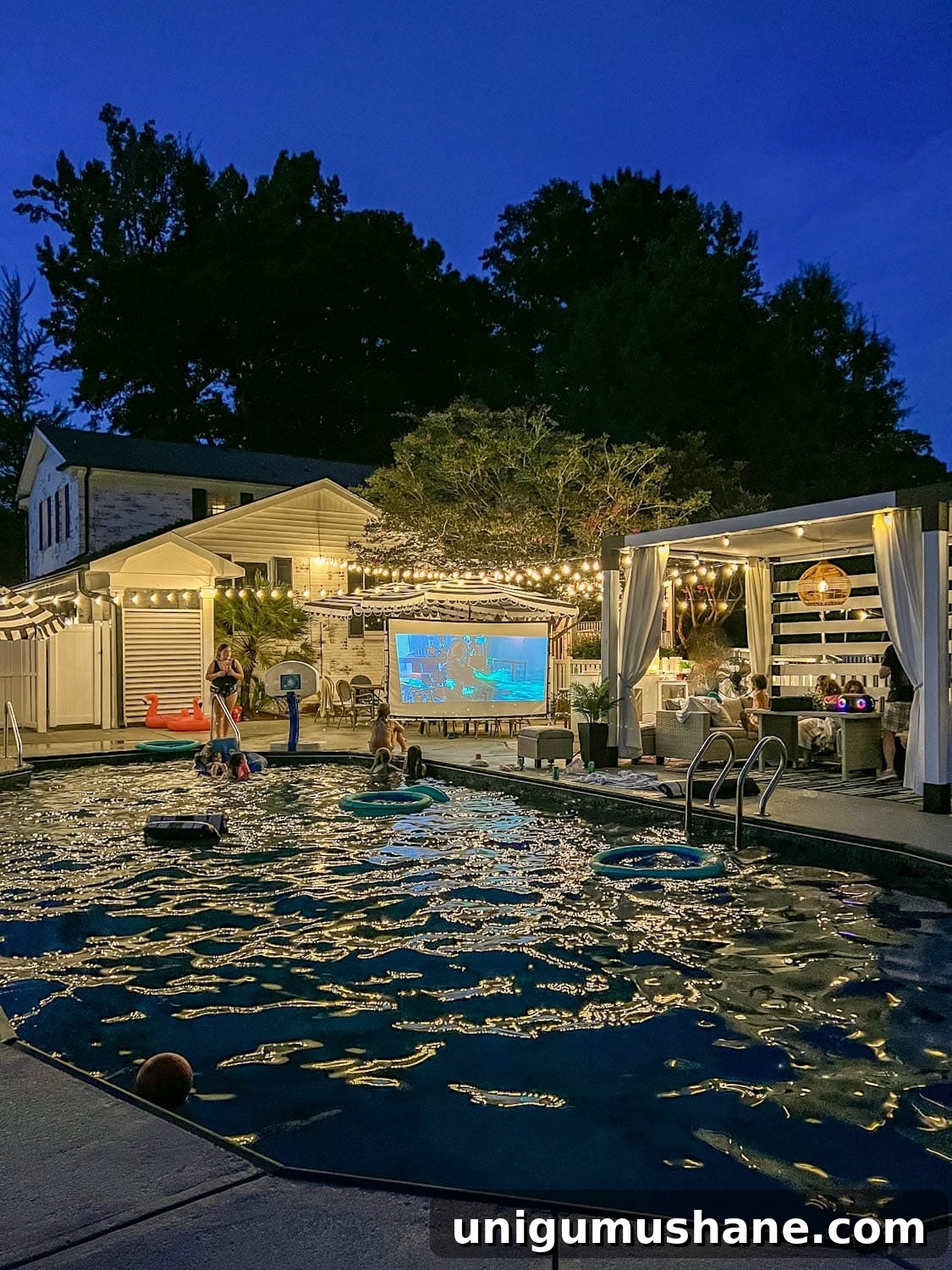 Swim Party Checklist: Backyard Tips for a Splashing Bash 2 backyard pool party outdoor movie night