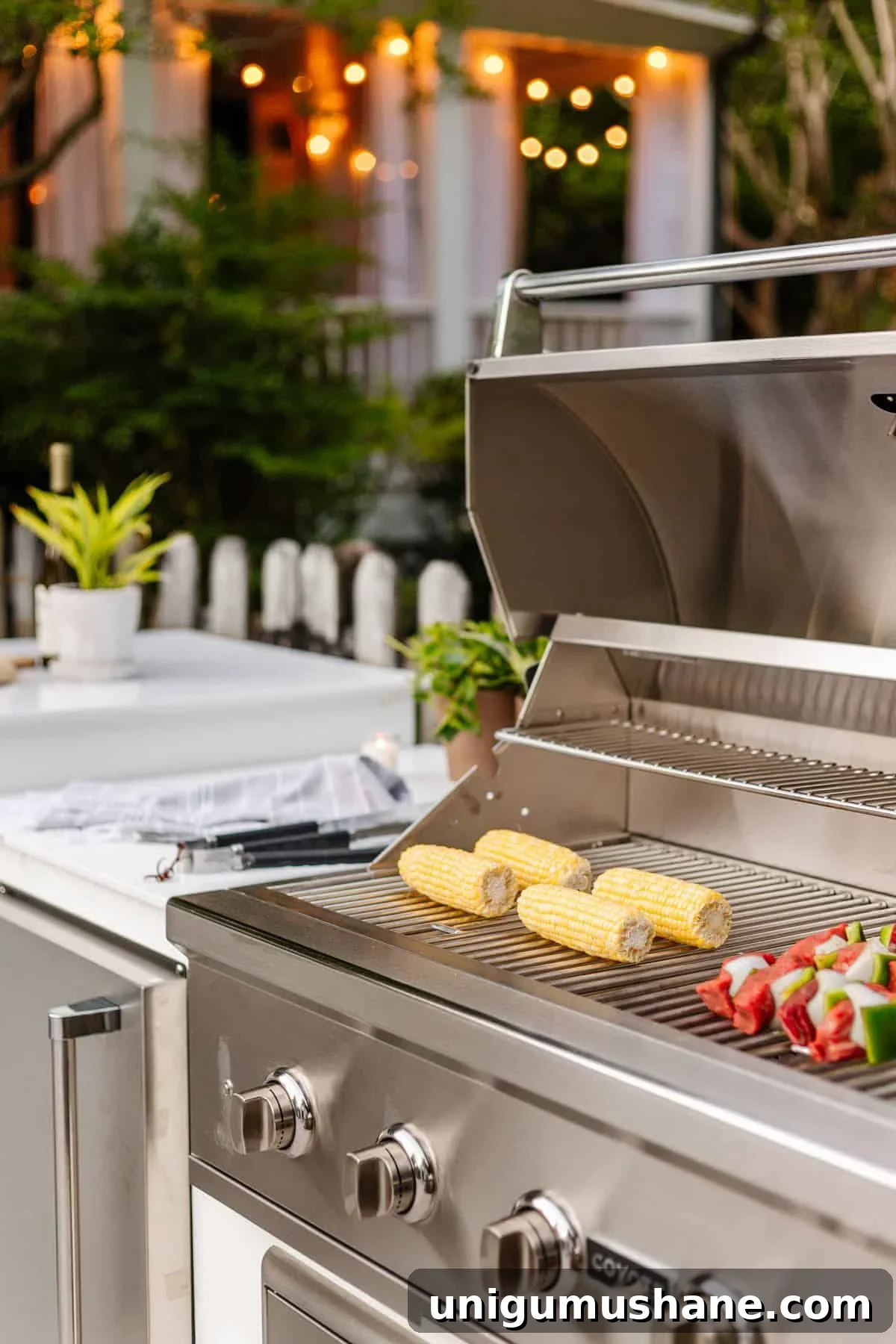 Swim Party Checklist: Backyard Tips for a Splashing Bash 17 backyard grill with corn on the cob and shish kabobs for a pool party
