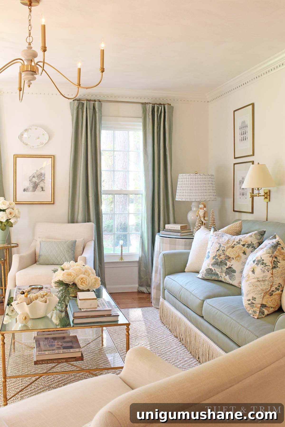 How to Style Bullion Fringe Furniture on Any Budget 3 DIY fringe sofa using double sided tape and trim
