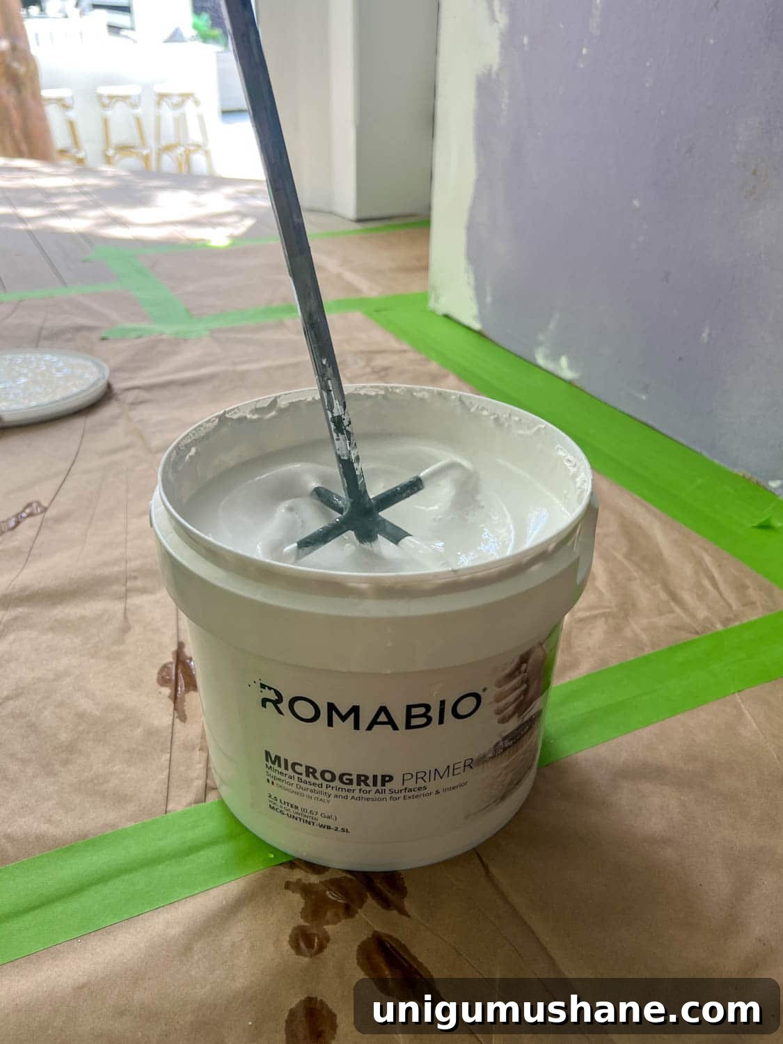 DIY Plaster Fireplace with Electric Insert Guide 18 mixing Romabio microgrip primer with water