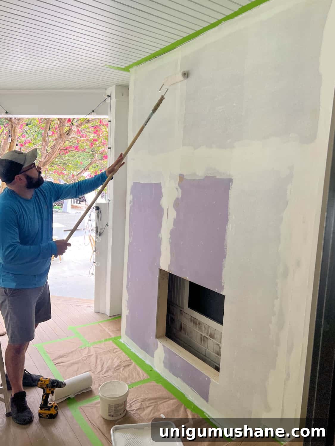 DIY Plaster Fireplace with Electric Insert Guide 19 rolling microgrip primer on fireplace drywall