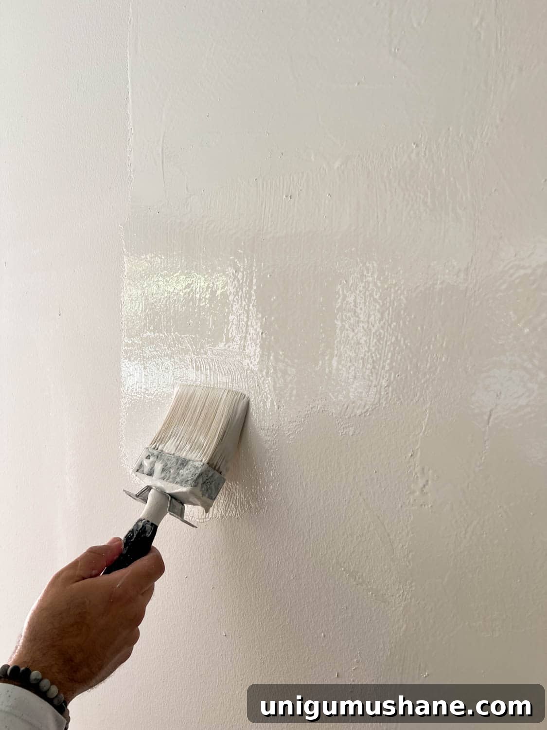 DIY Plaster Fireplace with Electric Insert Guide 20 brushing on Romabio venetian glaze