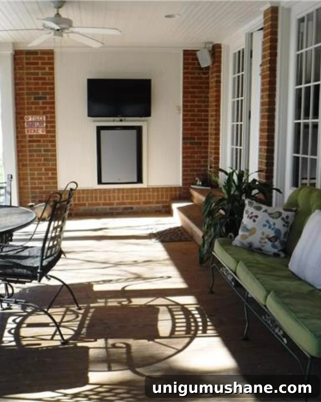 DIY Plaster Fireplace with Electric Insert Guide 29 back porch before