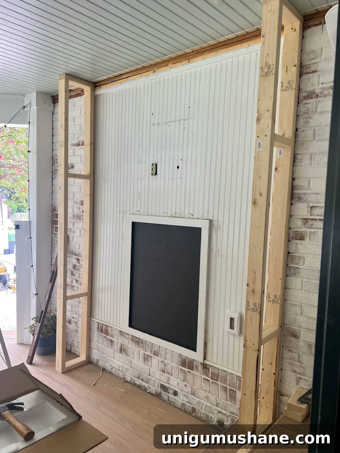 DIY Plaster Fireplace with Electric Insert Guide 7 sides constructed for a fireplace frame with 2x4s