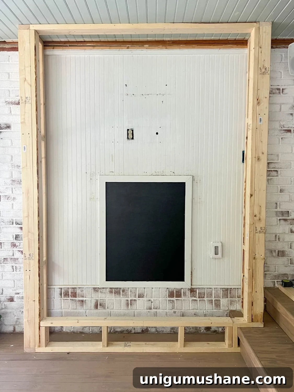 DIY Plaster Fireplace with Electric Insert Guide 8 footer and header on fireplace frame