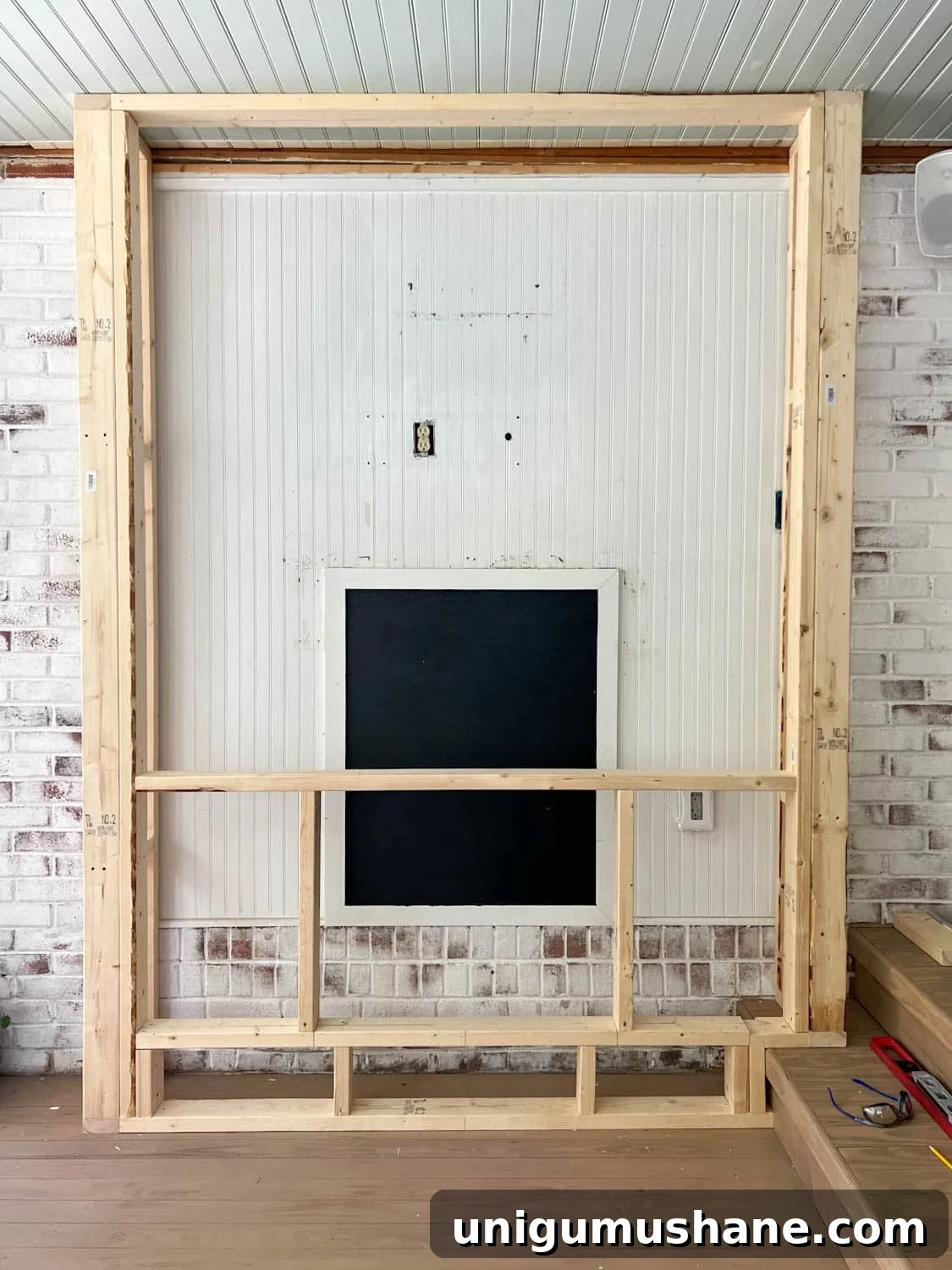 DIY Plaster Fireplace with Electric Insert Guide 10 fireplace frame building out insert