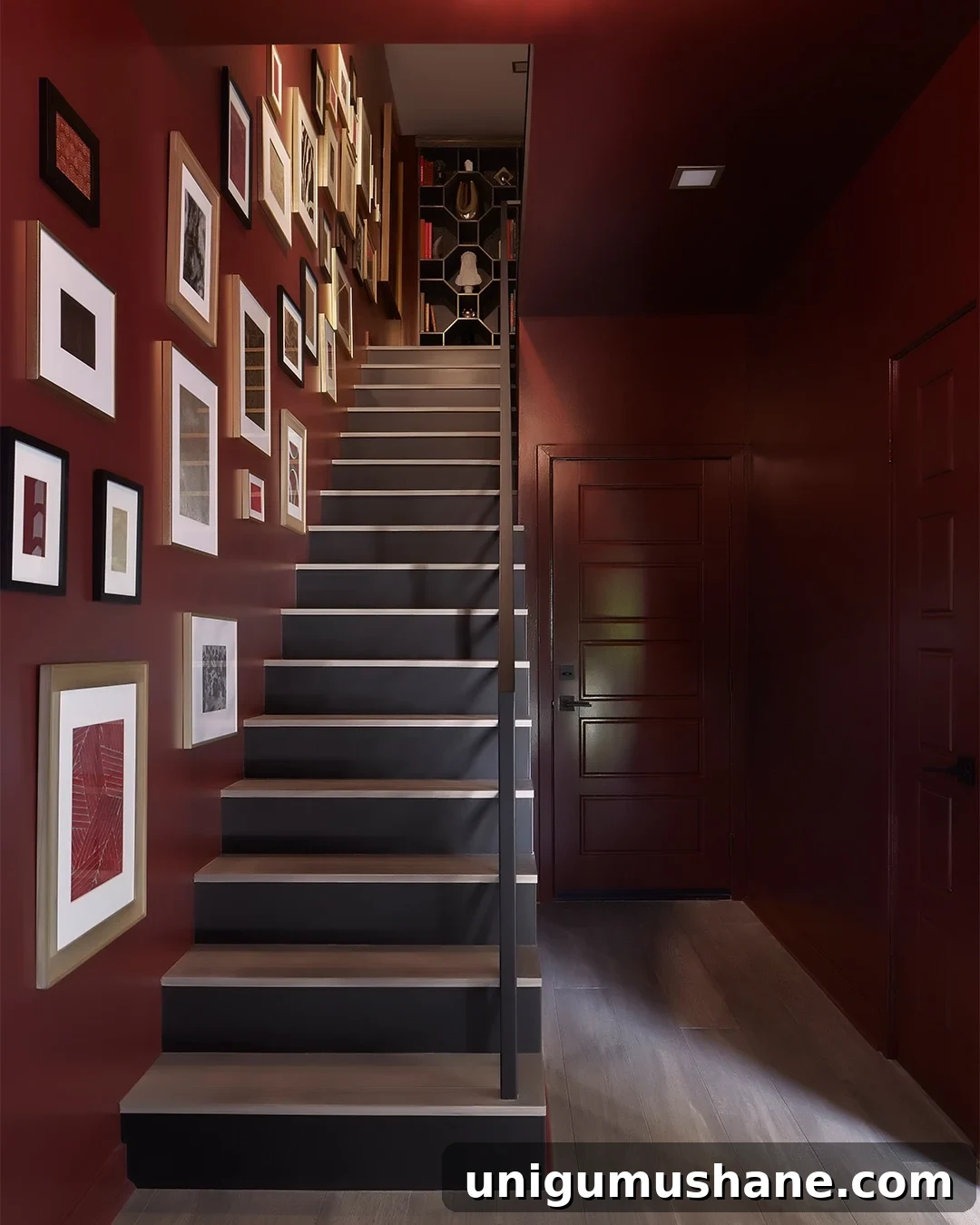 12 Burgundy Paint Colors Designers Recommend 15 burgundy entryway stairs sherwin williams sommelier john mcclain design