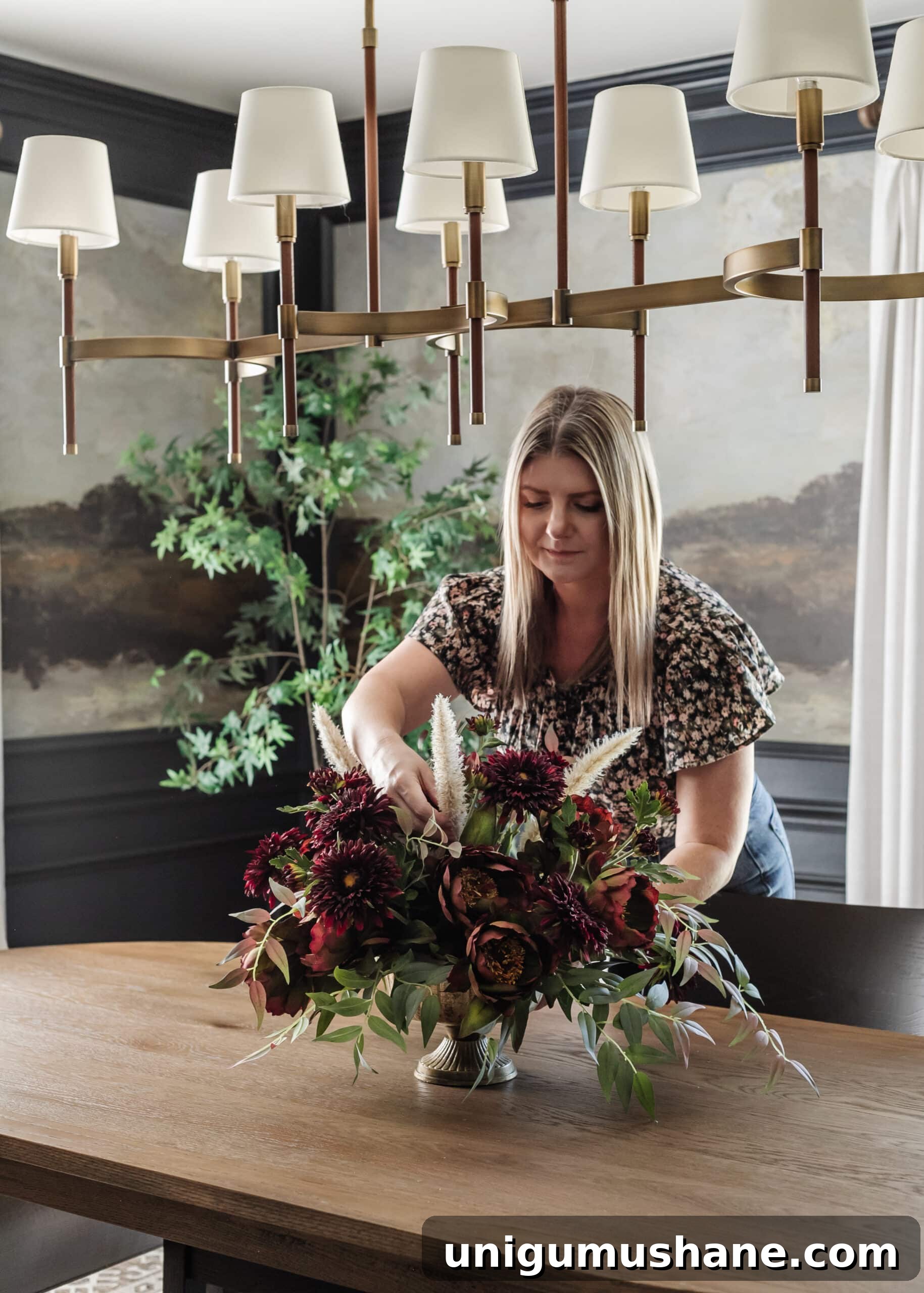 DIY Fall Floral Arrangement: Step-by-Step Guide 14 adding foxtail grass in a fall centerpiece