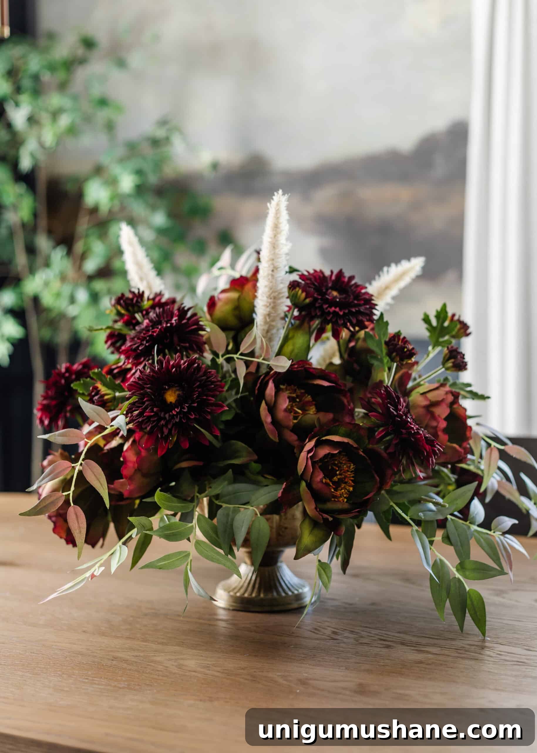 DIY Fall Floral Arrangement: Step-by-Step Guide 3 burgundy and purple fall floral arrangement