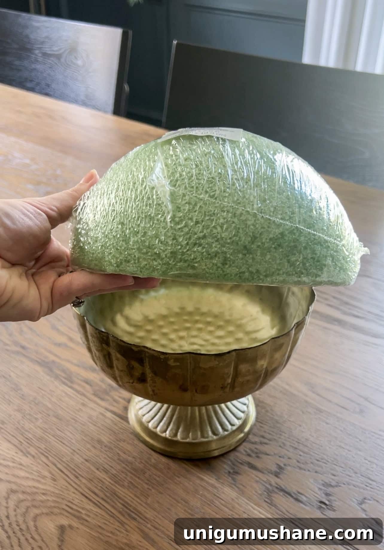 DIY Fall Floral Arrangement: Step-by-Step Guide 4 half sphere florist foam and compote bowl for a floral arrangement base