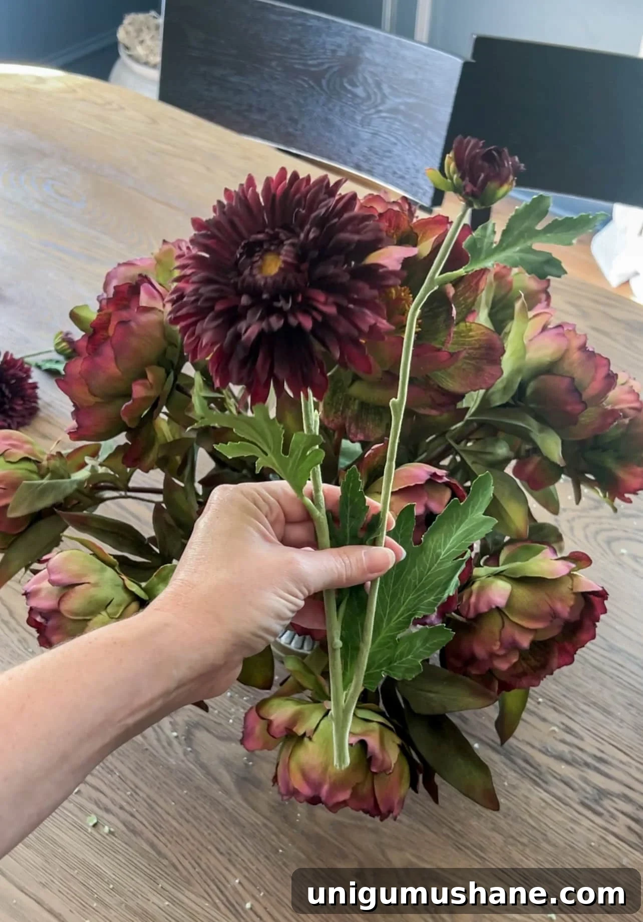 DIY Fall Floral Arrangement: Step-by-Step Guide 9 burgundy mums from Afloral