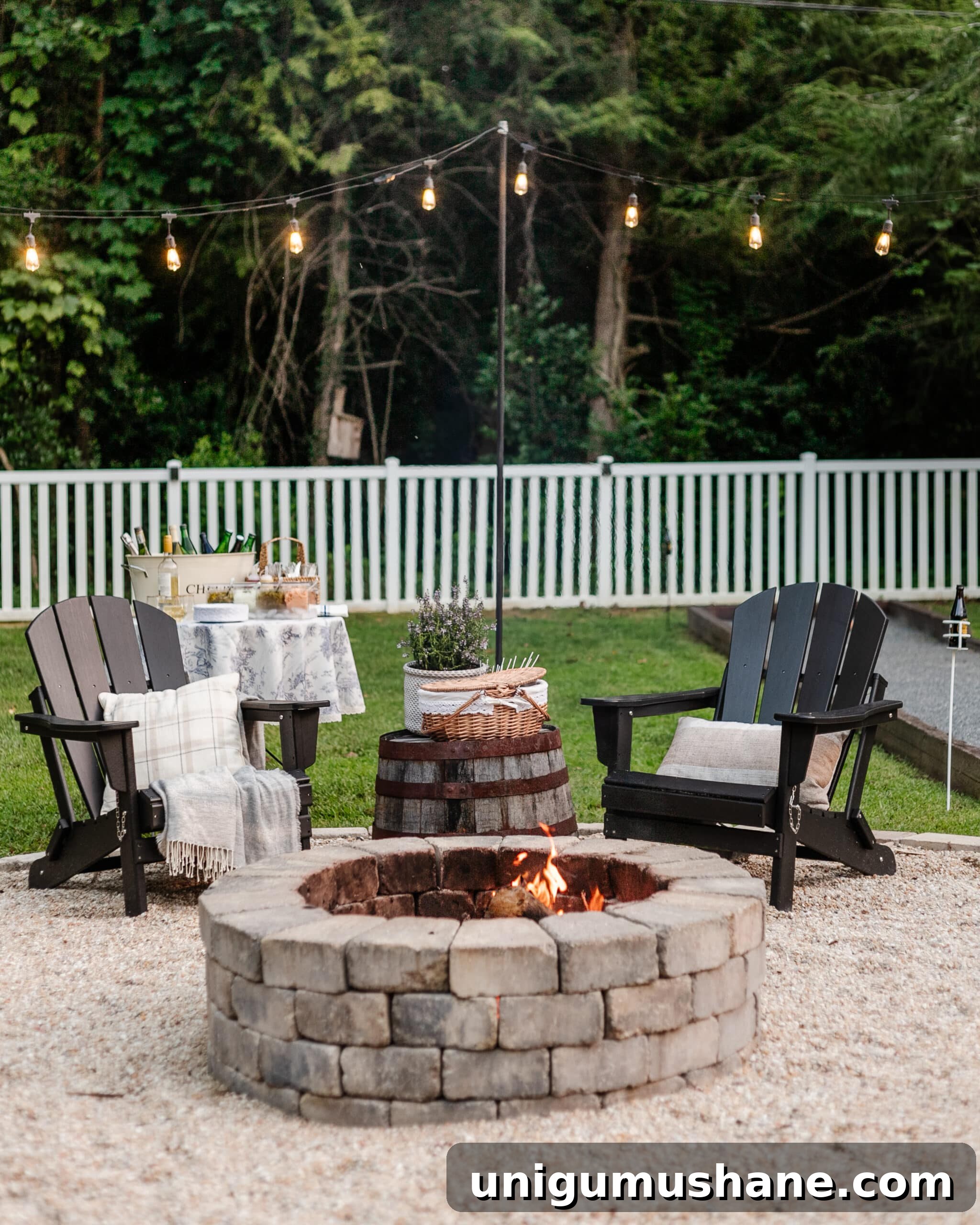 How to Host a Memorable Bonfire Party: 10 Safety and Setup Tips 4 backyard fire pit party with food, drinks, and lawn games