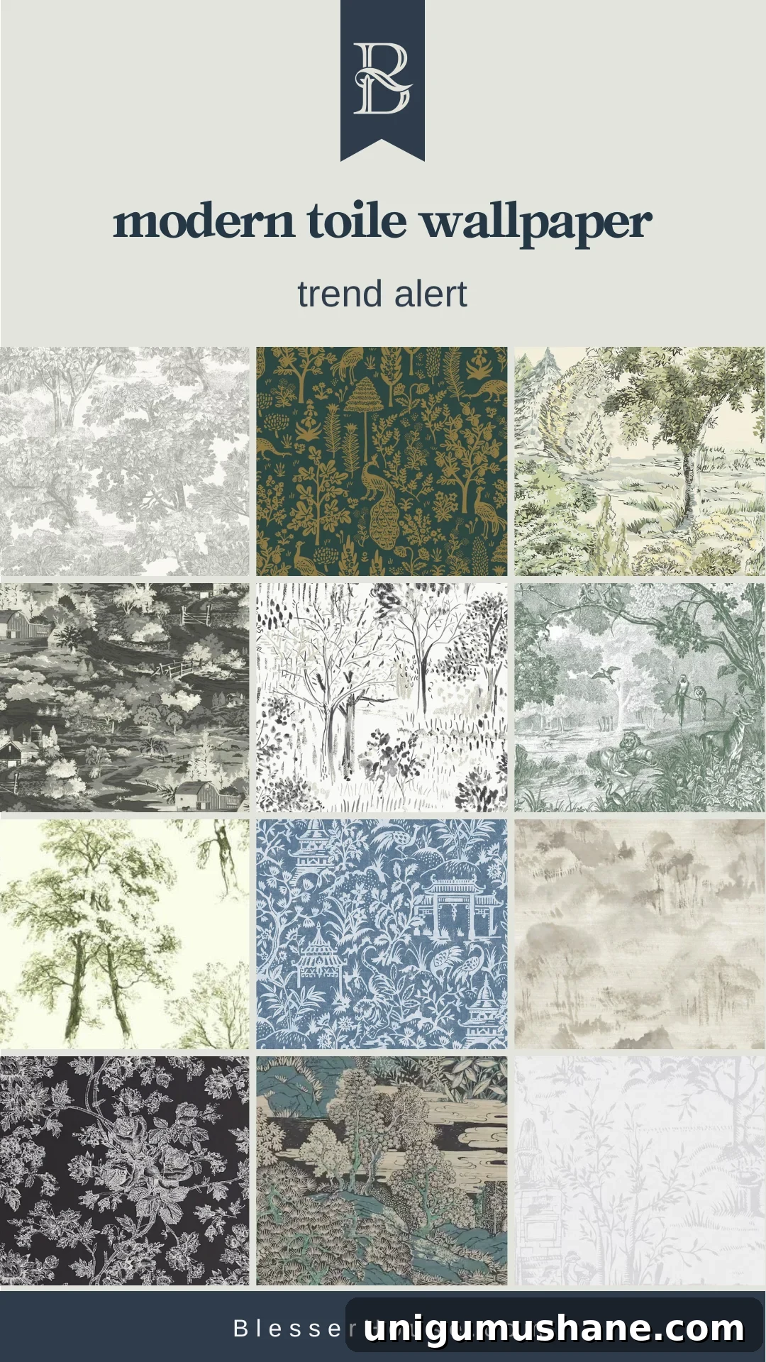 Modern French Toile Wallpaper: Chic French-Style Patterns 4 trending modern toile wallpapers