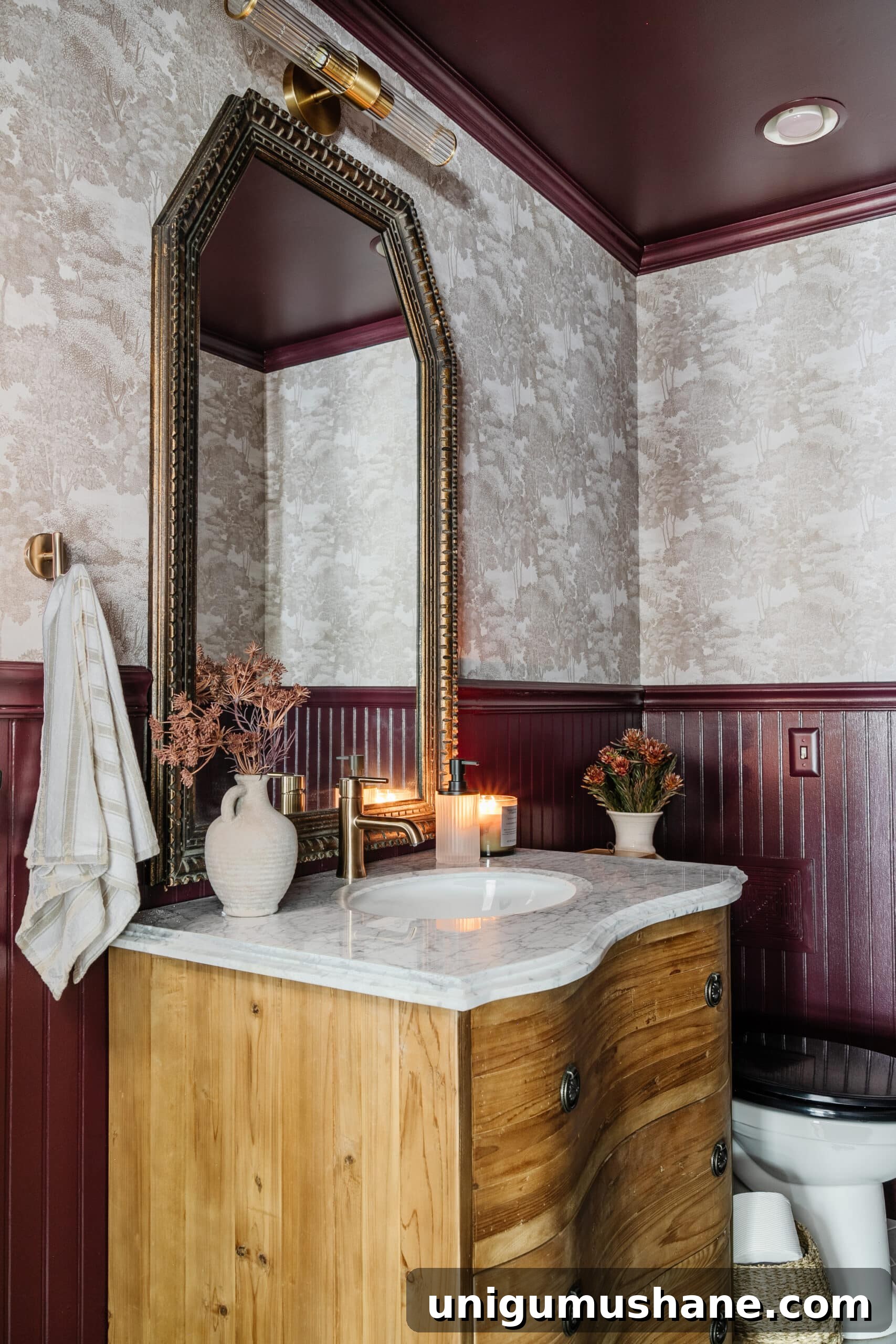 Transform a Windowless Half Bath: Small Powder Room Makeover 6 handmade bathroom vanity to look like a vintage dresser