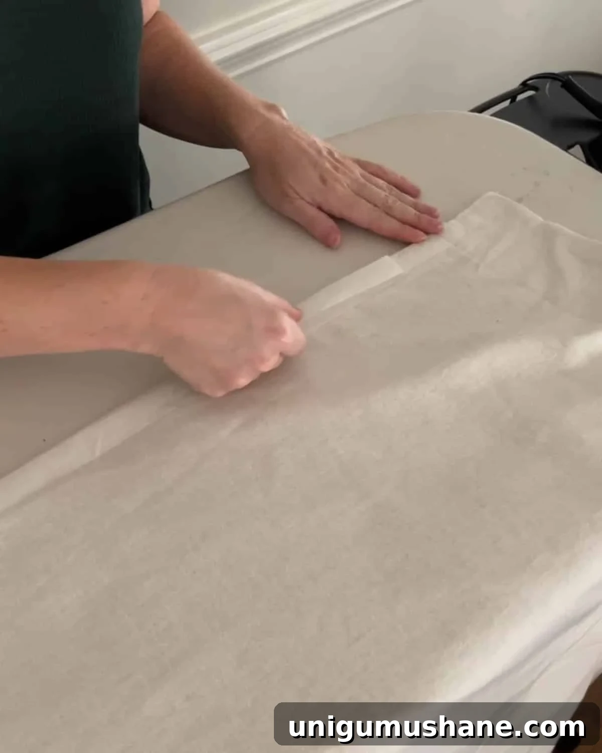 How to Make No-Sew Curtains with Trim 14 adding hemming tape to curtains