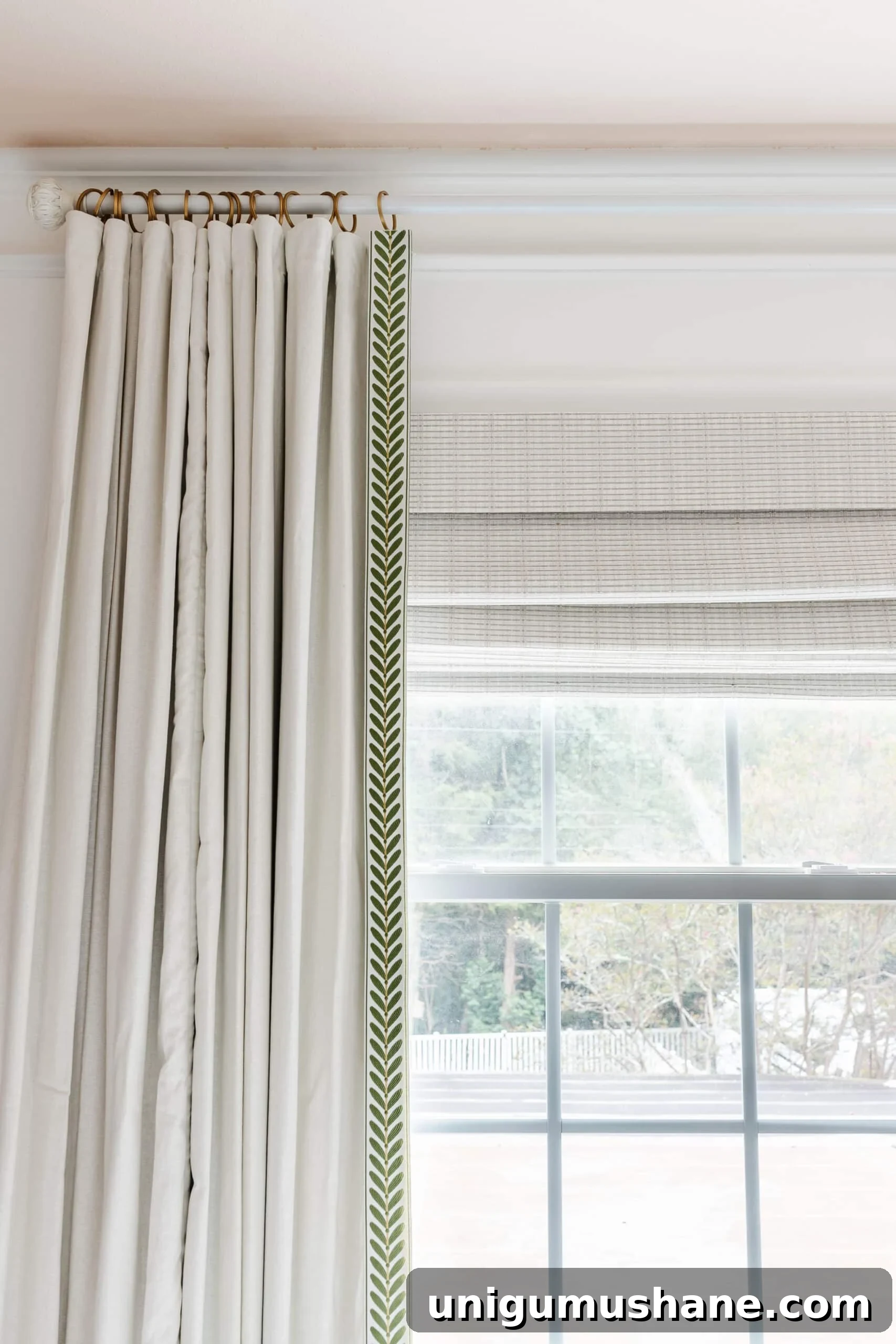 How to Make No-Sew Curtains with Trim 17 trim tape on curtain