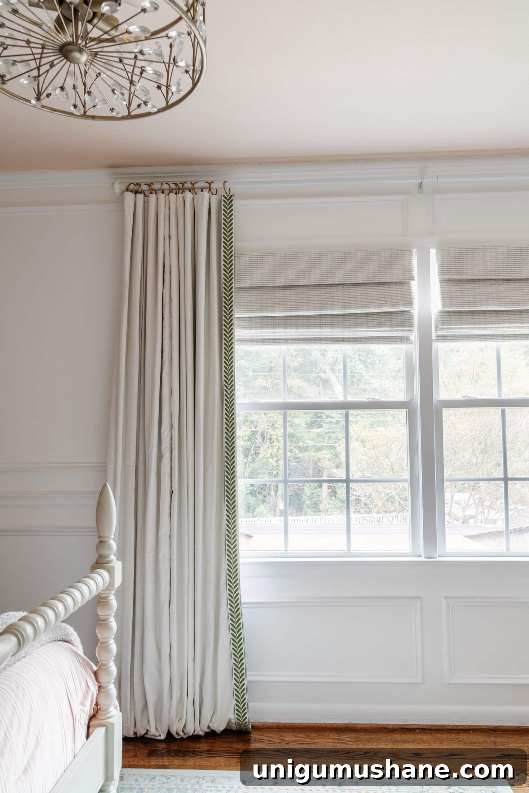 How to Make No-Sew Curtains with Trim 18 no sew curtain diy with border detail