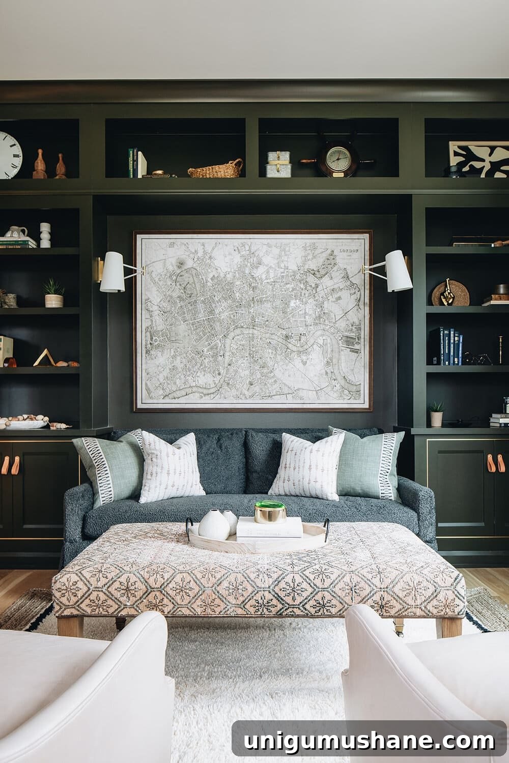 Media Room Storage Ideas for Your Next Makeover 5 sofa surrounded by built in shelves