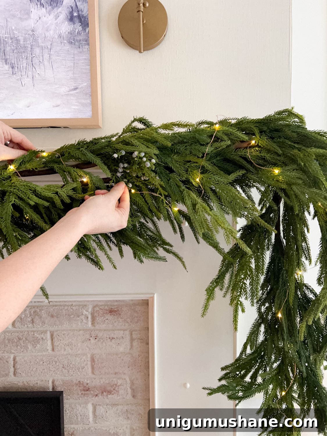 DIY Christmas Mantel Garland Ideas to Transform Your Fireplace 8 how to add lights to garland