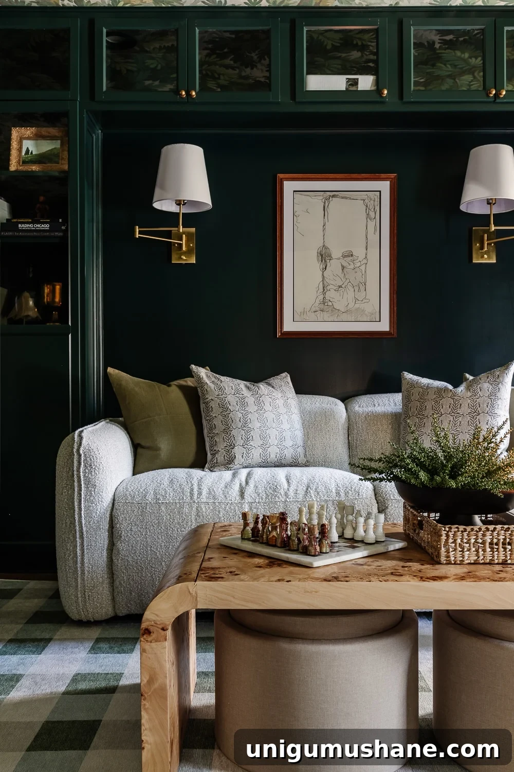 DIY Home Media Room Makeover Ideas on a Budget 20 burl coffee table decor in front of modern recliner couch