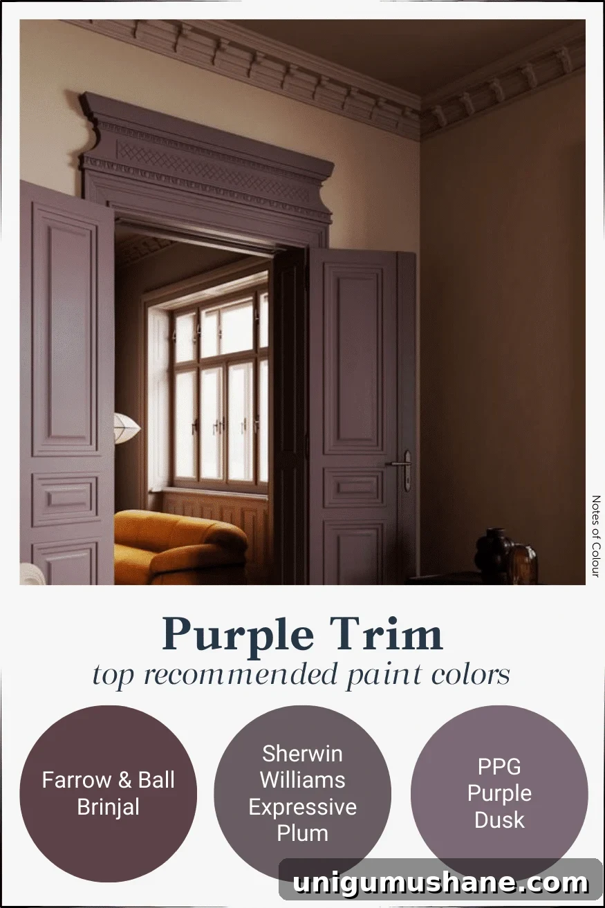 purple contrast trim paint colors