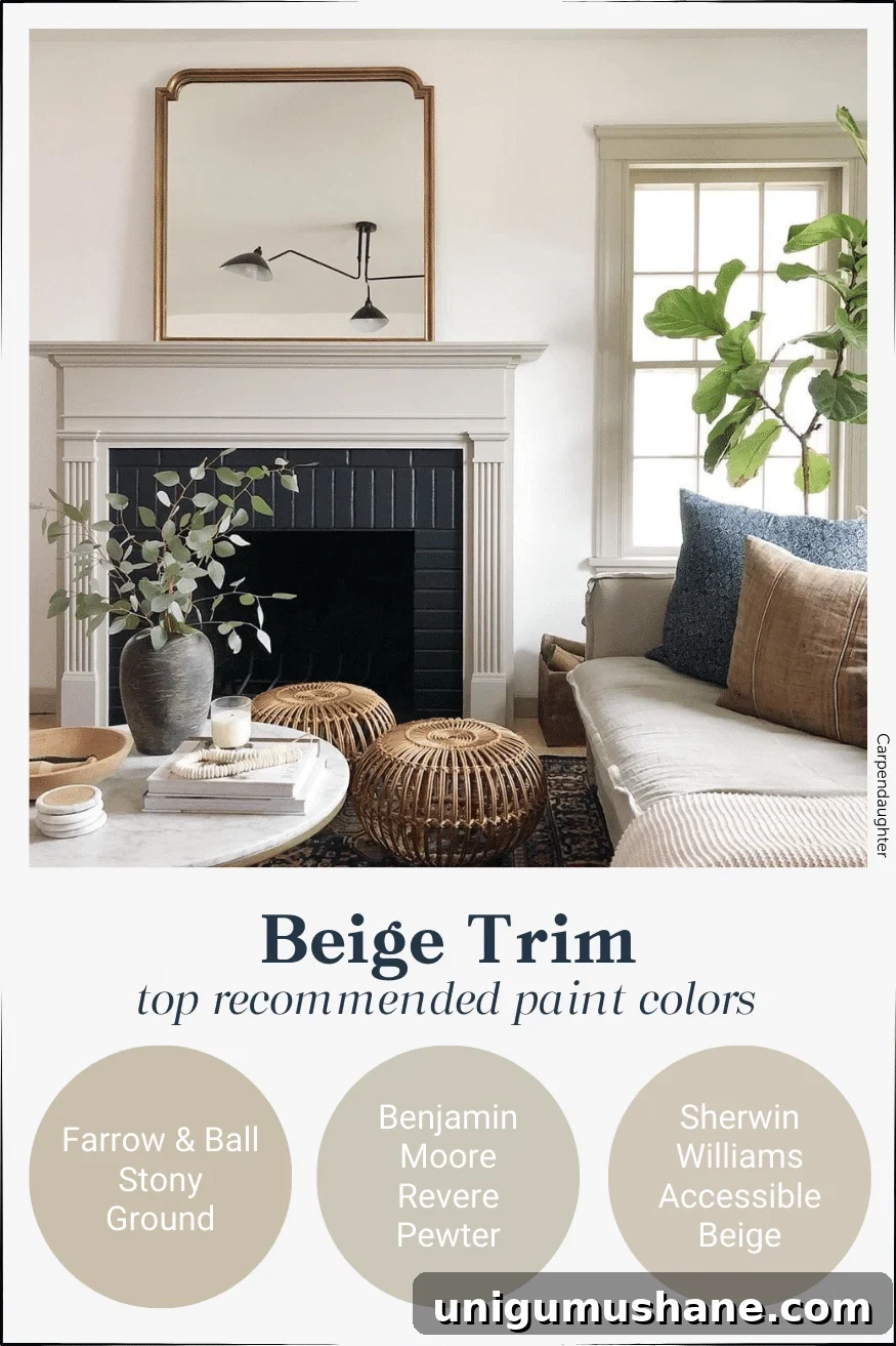 beige contrast trim paint colors