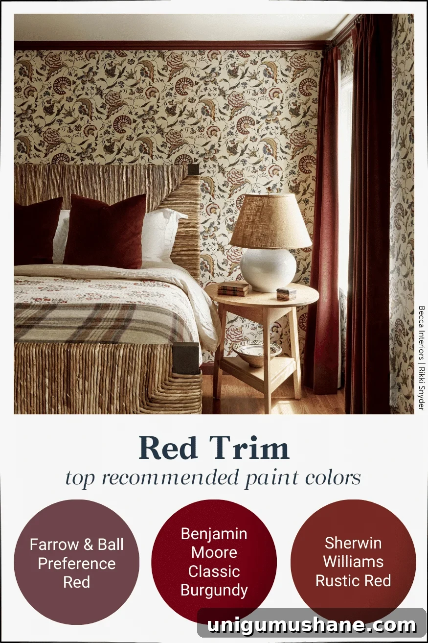 burgundy / red contrast trim paint colors