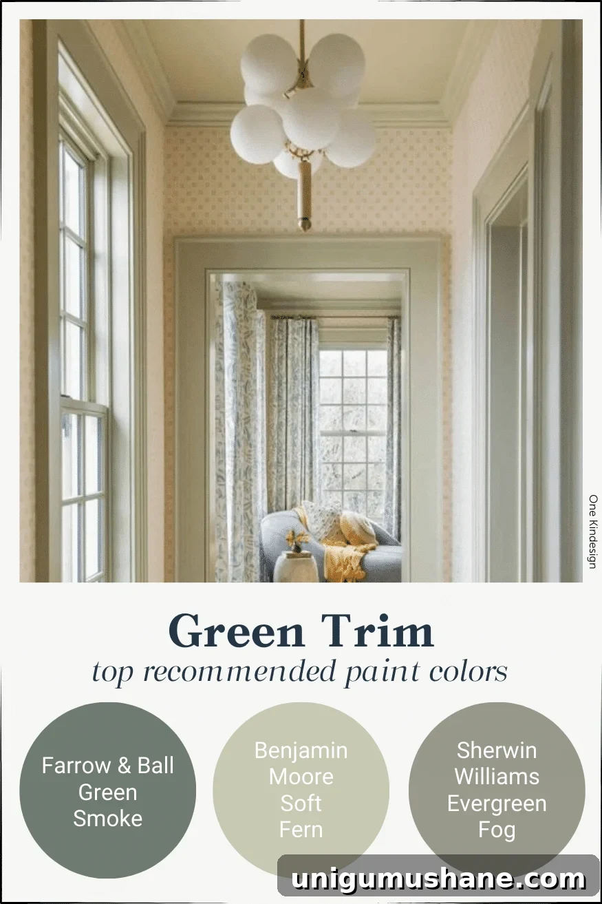 green contrast trim paint colors