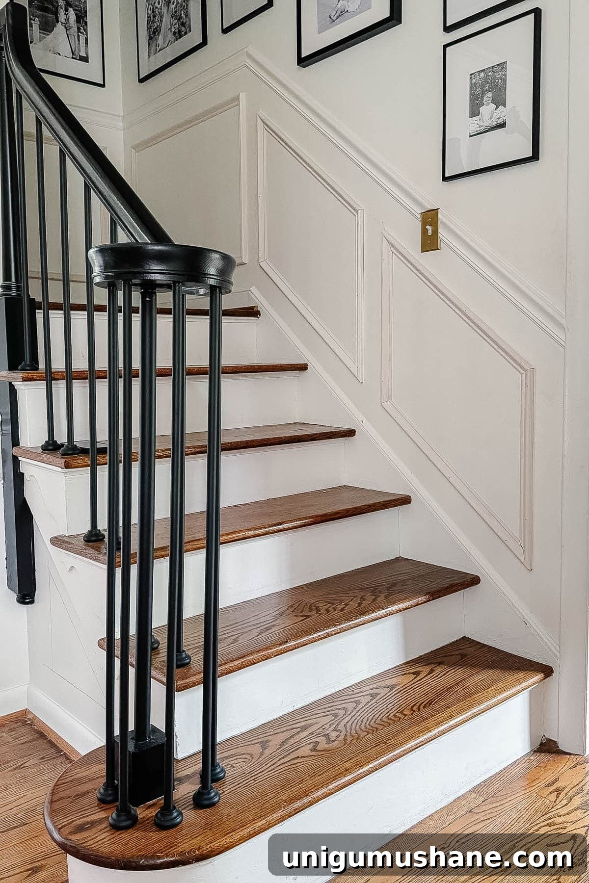 picture frame molding stair wainscoting