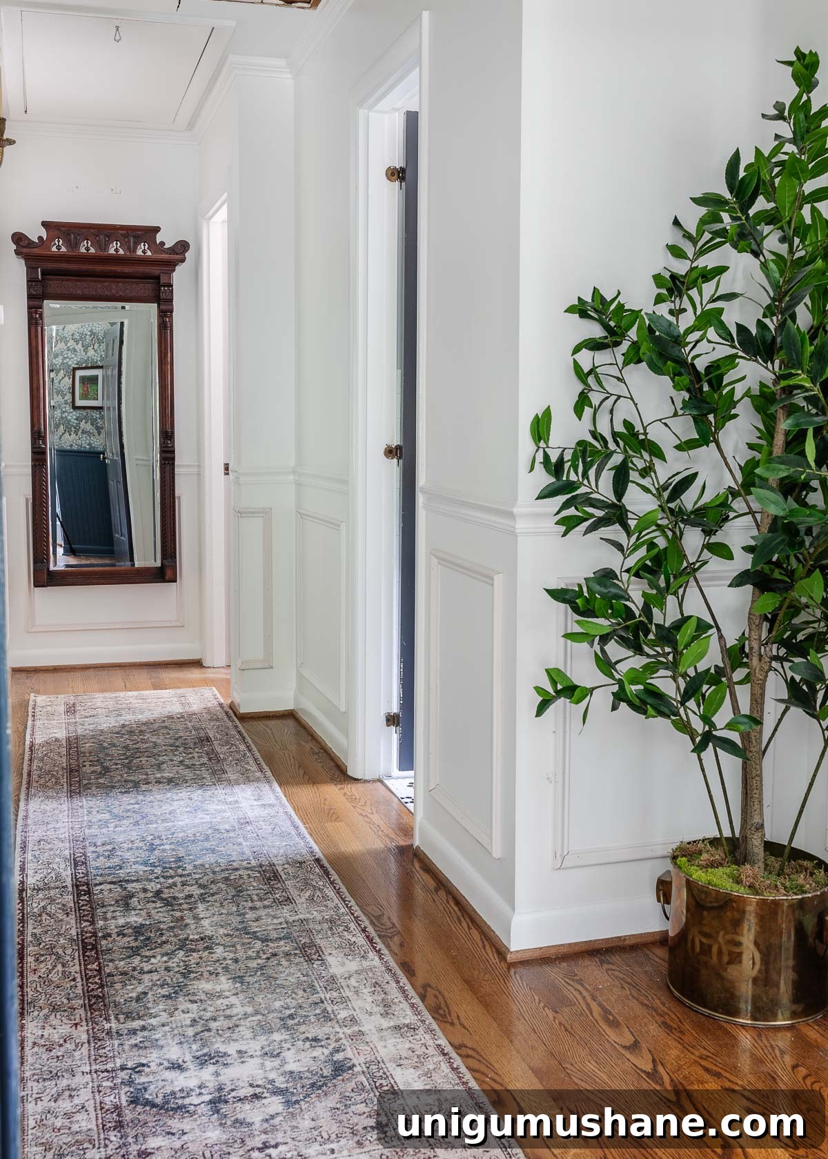 Where to Buy Antique Furniture and Vintage Home Decor Online 9 white hallway with full length antique mirror