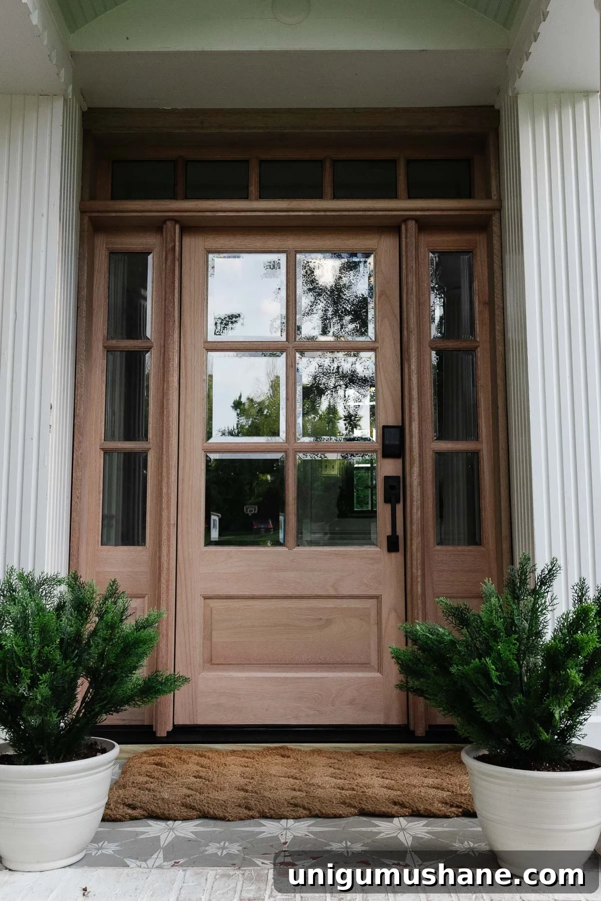Designers Recommend Traditional Front Door Paint Colors 4 wood front door replacement with sidelights and transom