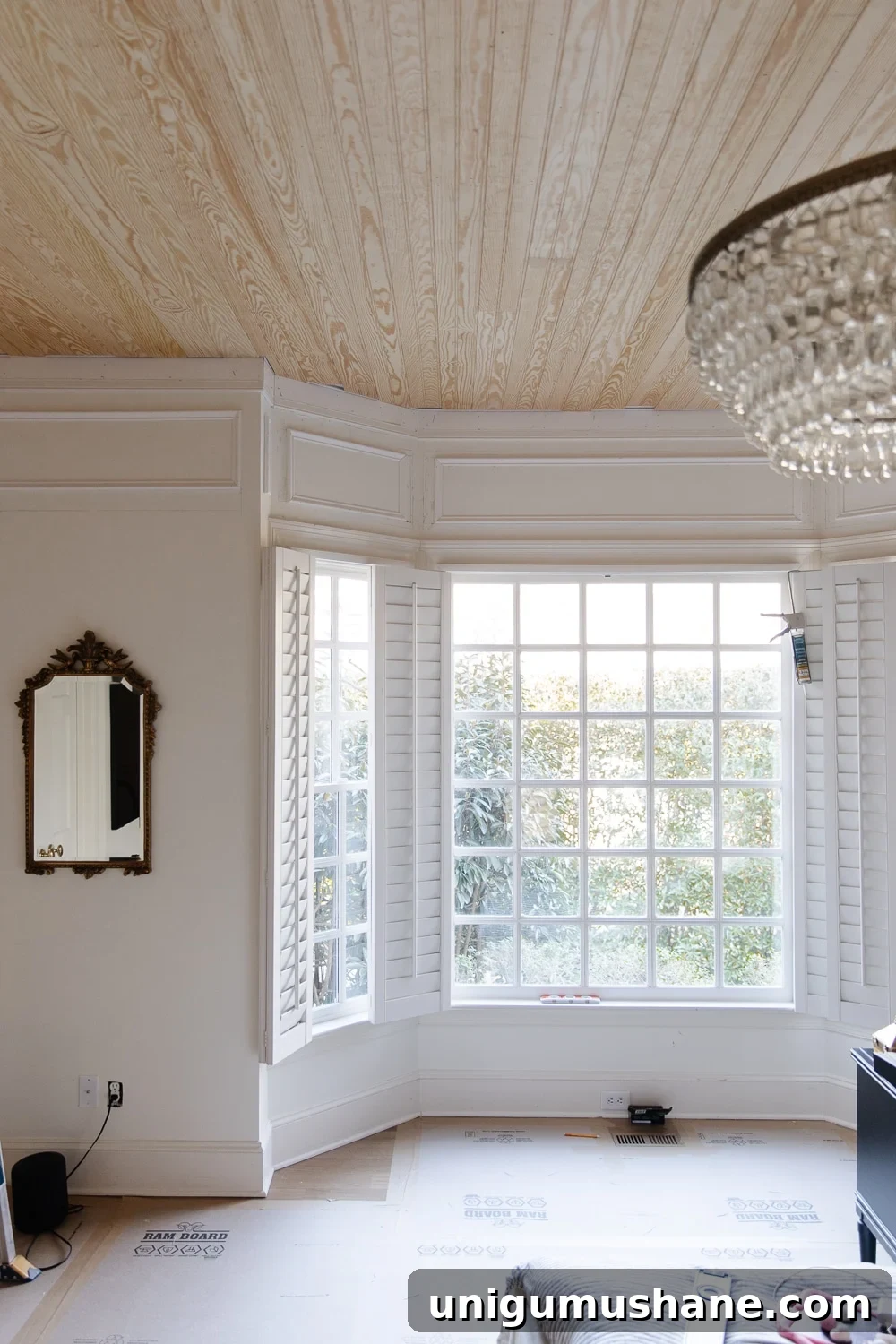 8 Genius Ways to Cover Popcorn Ceilings Without Removing Them 6 DIY beadboard to cover a textured ceiling