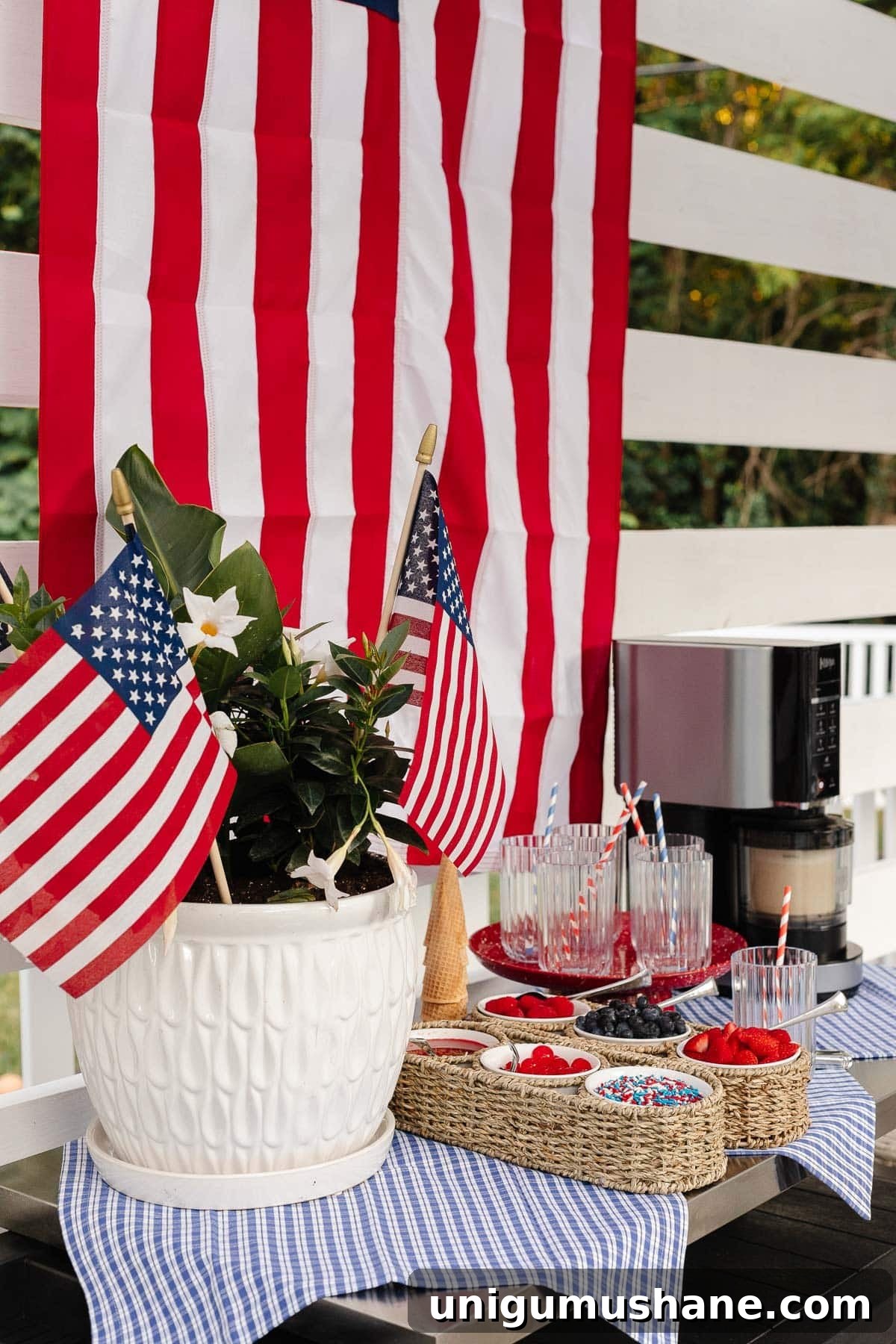 DIY Red White and Blue Ice Cream Sundae Bar for July 4 8 red white and blue ice cream bar using the Ninja Creami for 4th of July or Memorial Day