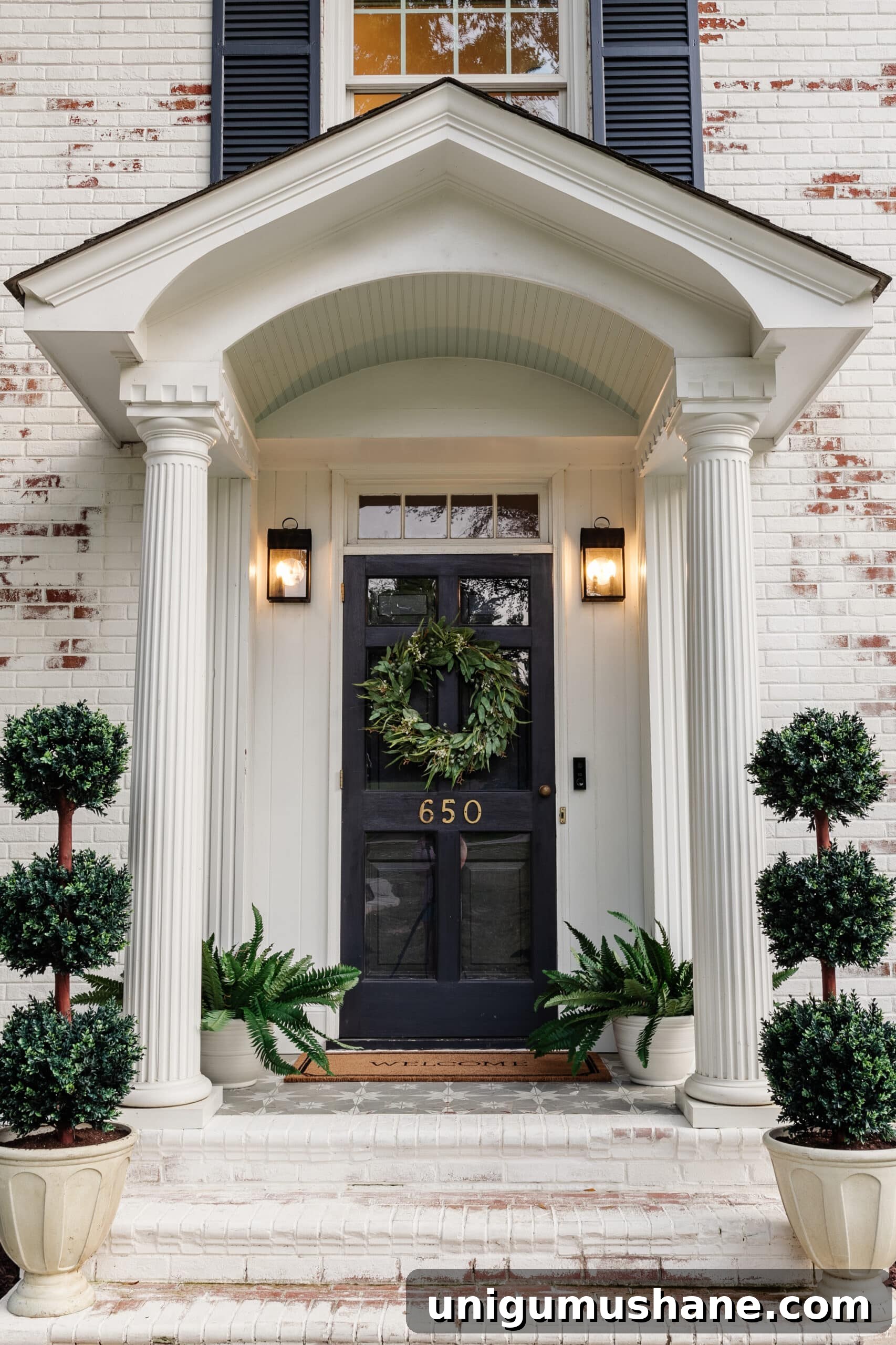 Charleston Style Colonial Front Door Makeover Before and After 2 colonial house front porch decor
