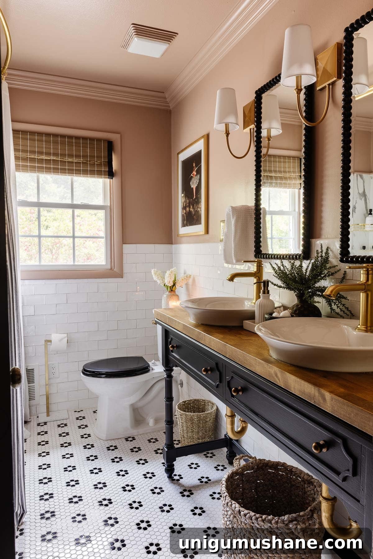 4-Day Black and Pink Bathroom Makeover: Before and After 3 pink and black bathroom makeover for girls
