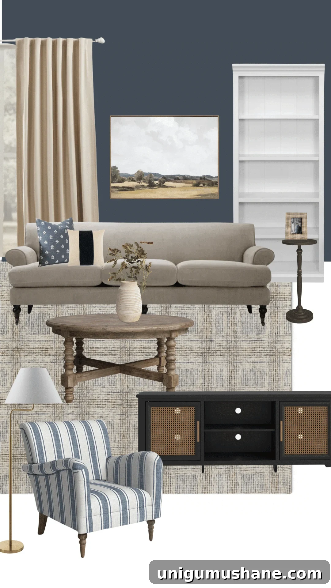 Mood Board Ideas to Add Personality to Plain Rooms 12 navy living room decorating ideas mood board