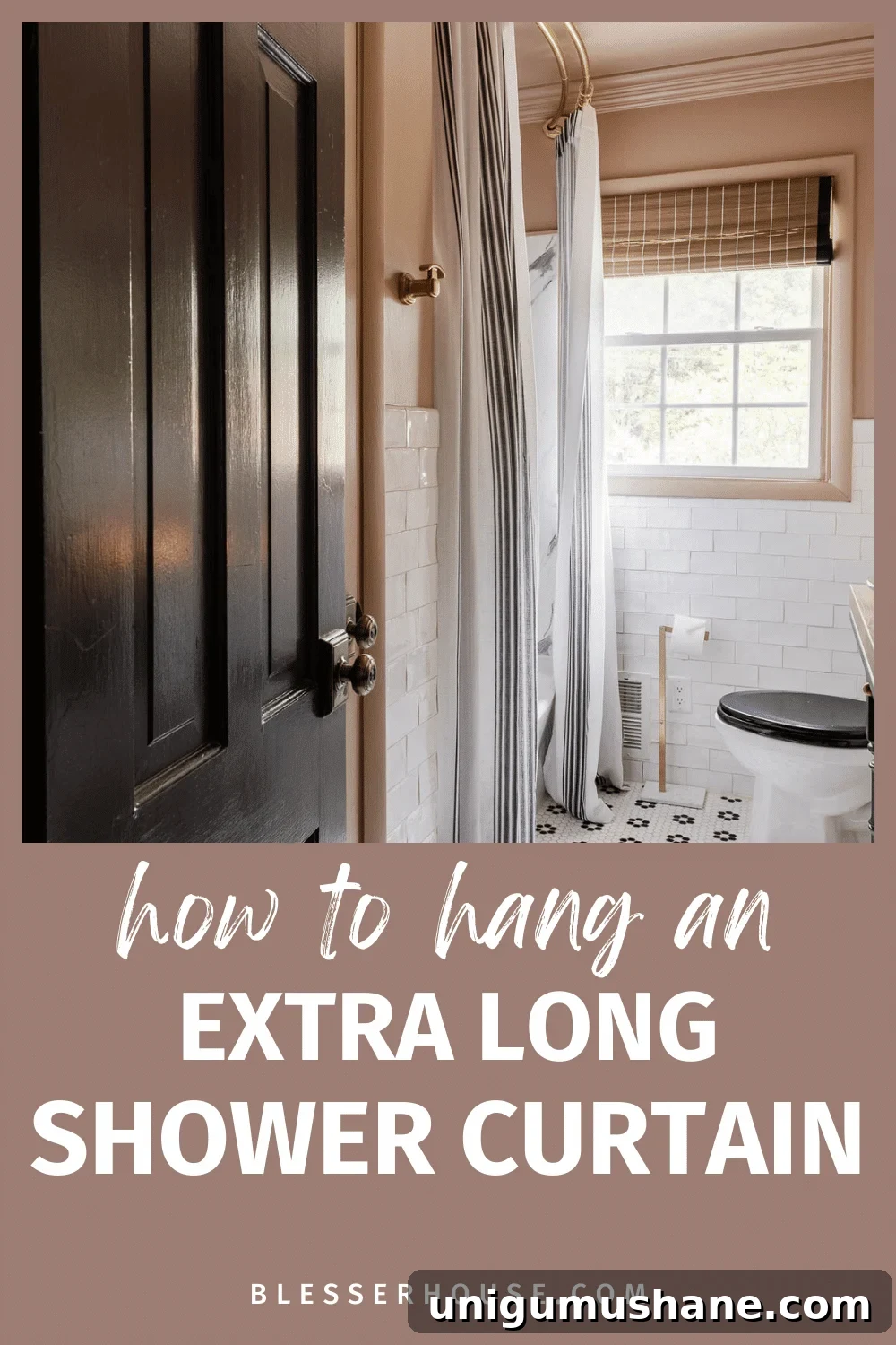 How to Hang an Extra-Long Shower Curtain Properly 10 how to hang an extra long shower curtain to make a small bathroom look bigger