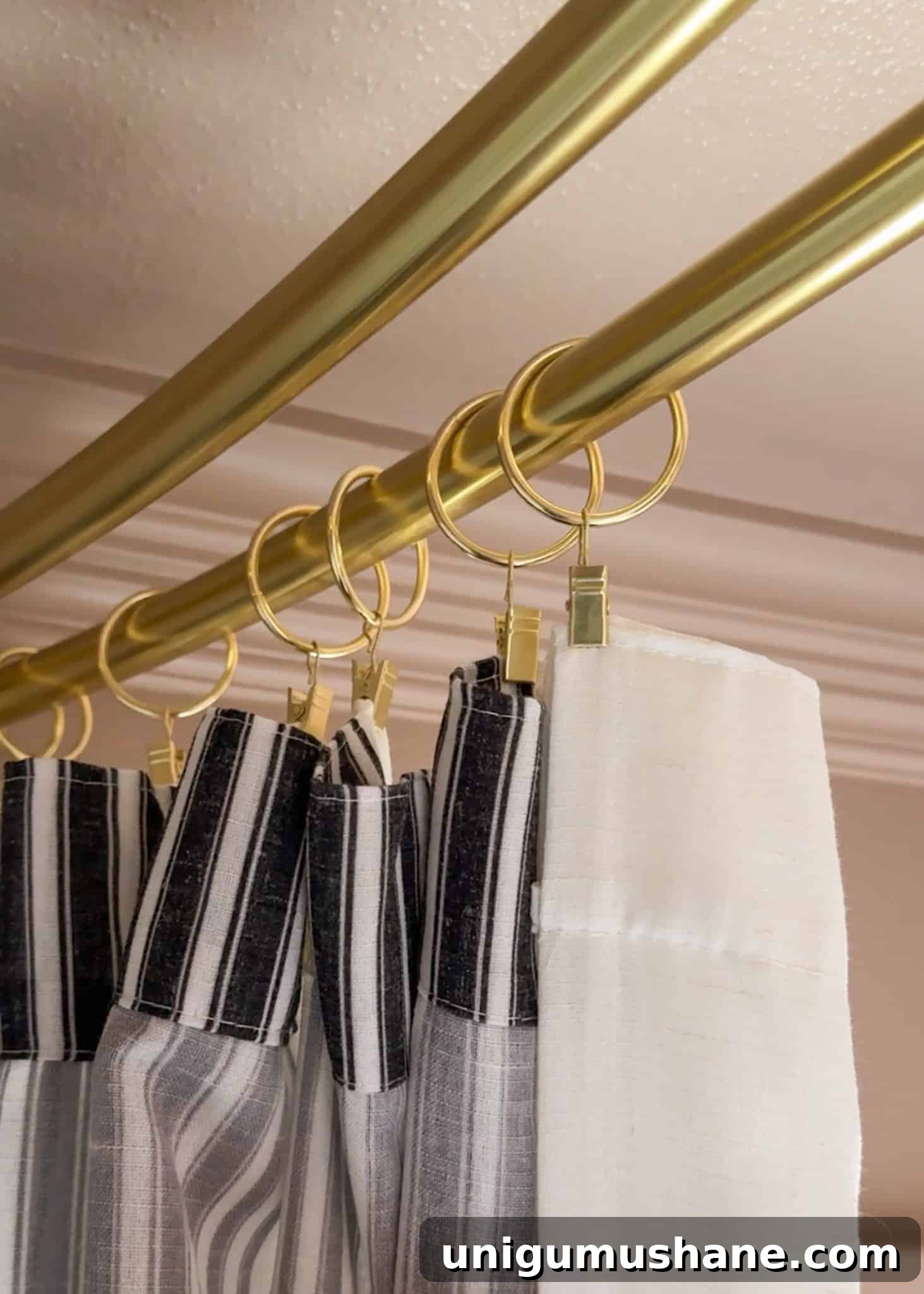 How to Hang an Extra-Long Shower Curtain Properly 8 how to hang curtain panels as a shower curtain