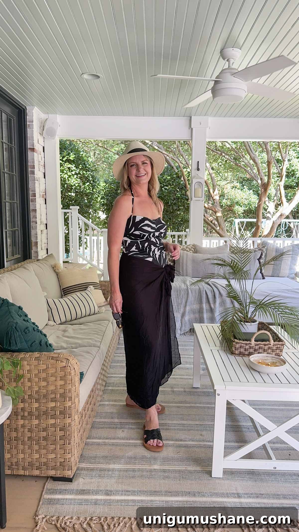 Weight Loss Journey: My Health Transformation Story 3 woman in swimsuit on back porch