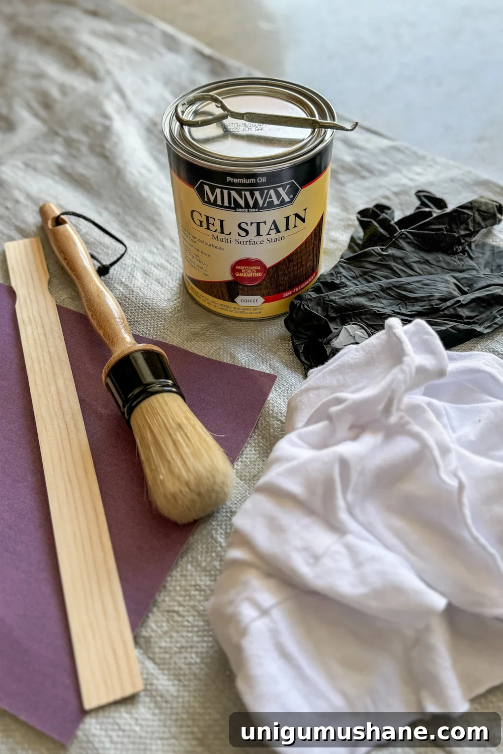 gel stain furniture makeover supplies