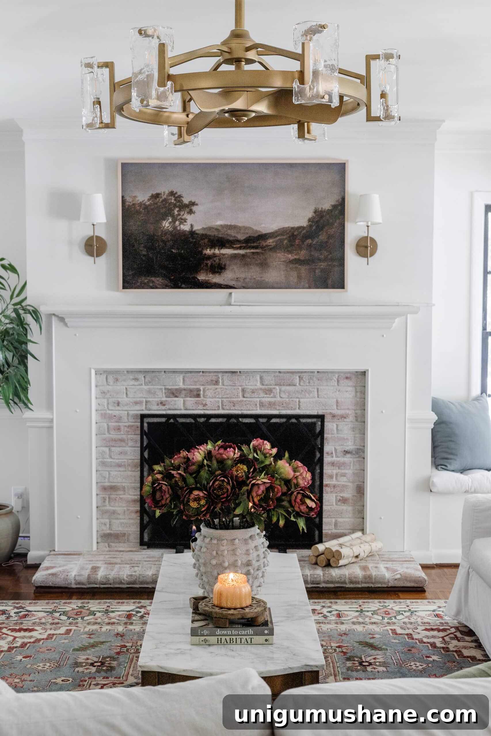 14 Natural Home Decor Ideas to Bring the Outdoors In 15 bundle of logs on a fireplace hearth for fall decor