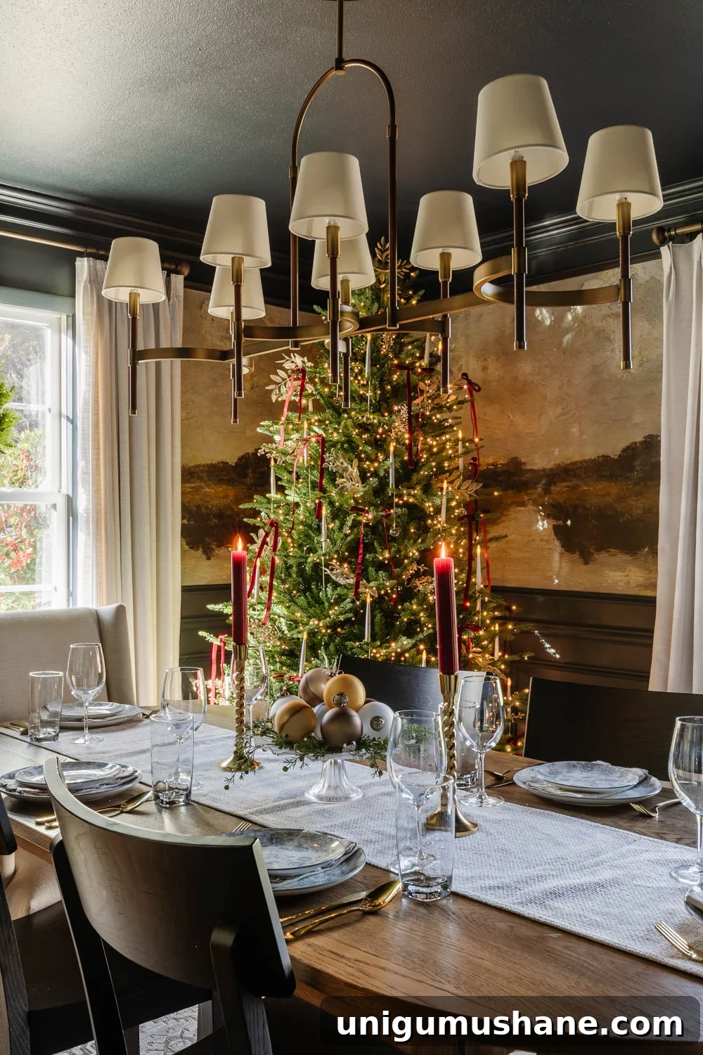 Modern Colonial Christmas Home Tour 2024: Holiday Decor Ideas 19 modern traditional colonial christmas home tour dining room