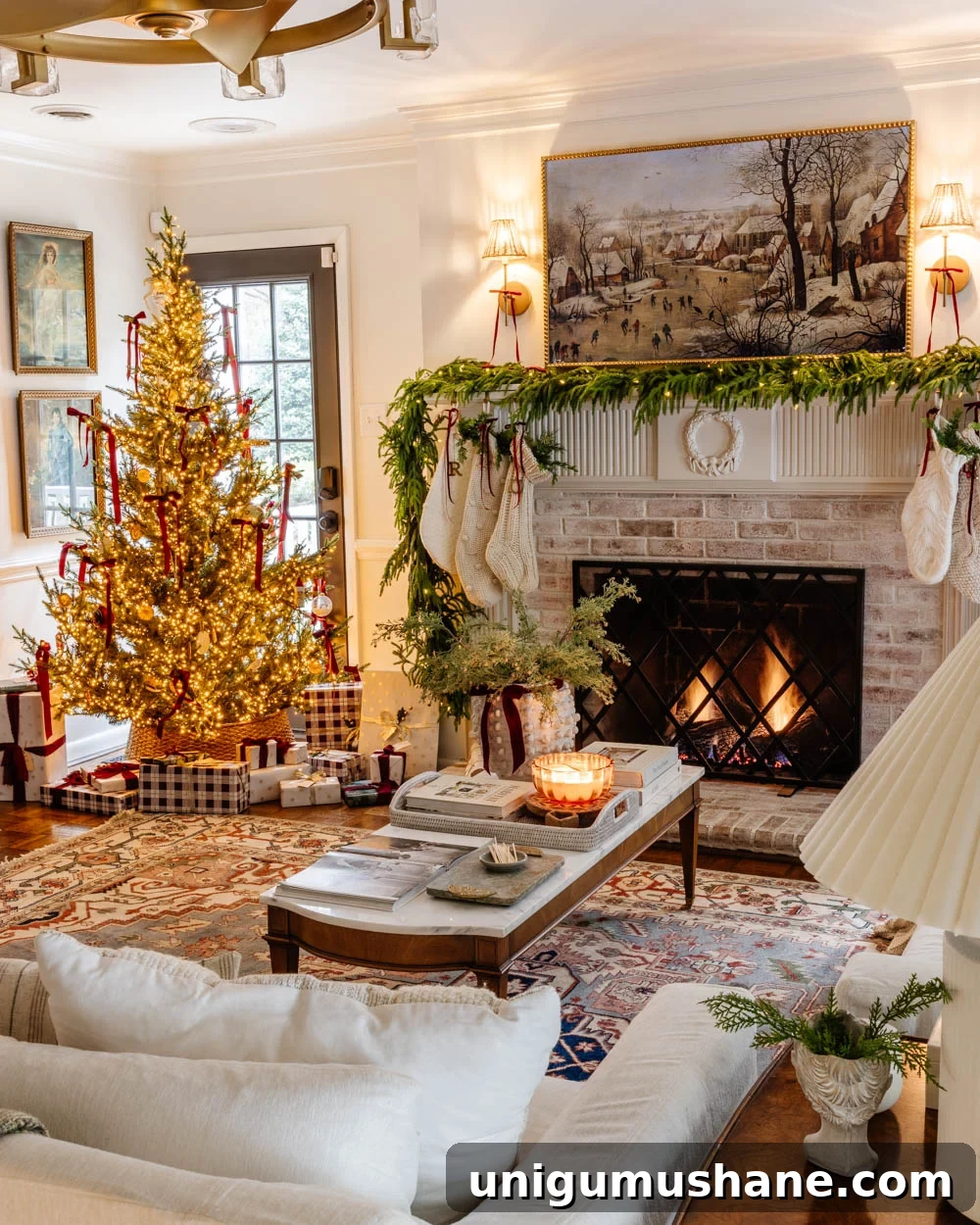 Modern Colonial Christmas Home Tour 2024: Holiday Decor Ideas 3 modern traditional colonial christmas home tour living room