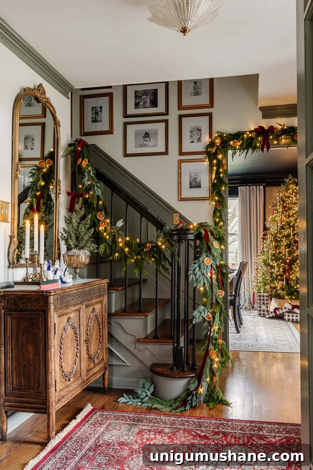 Modern Colonial Christmas Home Tour 2024: Holiday Decor Ideas 25 modern colonial Christmas entryway decor