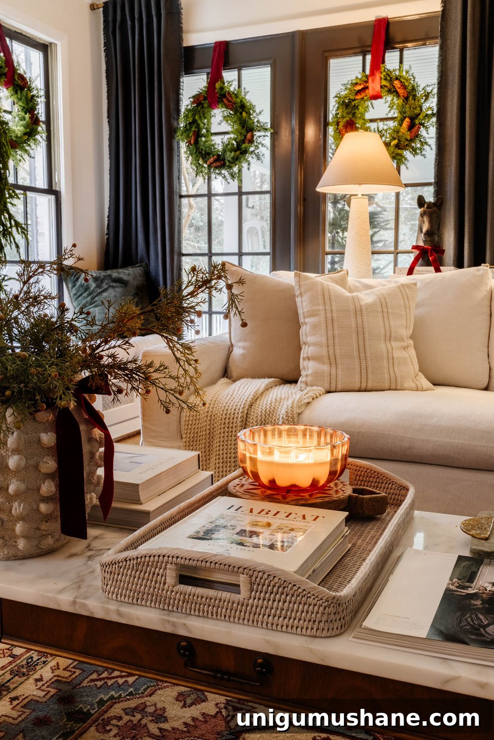 Modern Colonial Christmas Home Tour 2024: Holiday Decor Ideas 5 modern traditional colonial christmas home tour living room