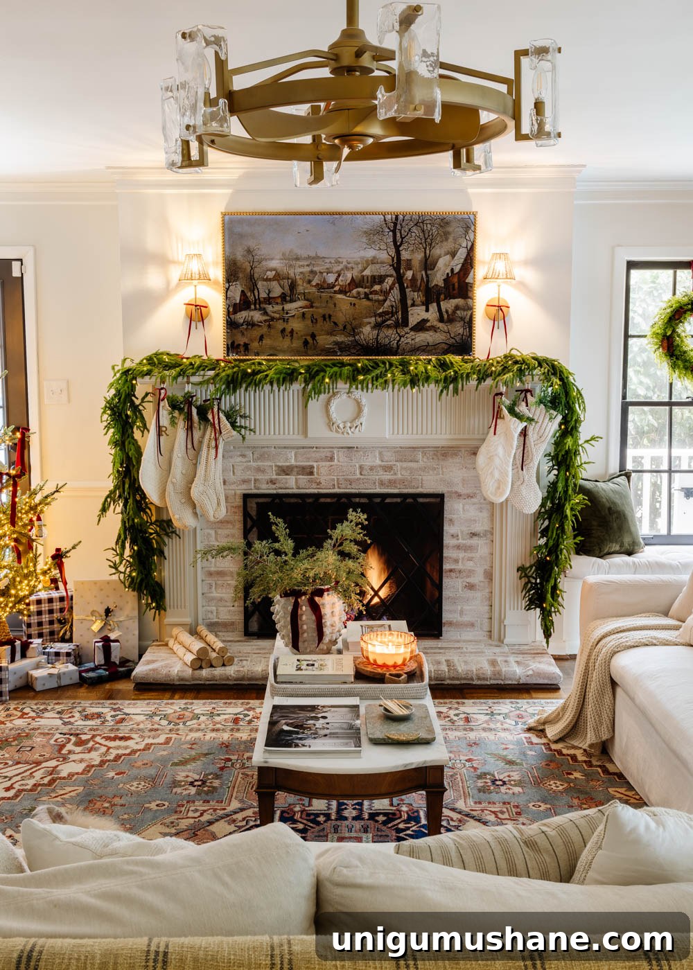 Modern Colonial Christmas Home Tour 2024: Holiday Decor Ideas 6 modern traditional colonial christmas home tour living room