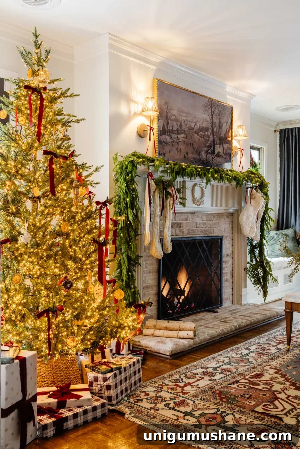 Modern Colonial Christmas Home Tour 2024: Holiday Decor Ideas 7 modern traditional colonial christmas home tour living room